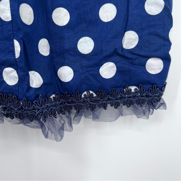 Boden Vibrant Blue Polka Dot Knee Length Dress - Picture 5 of 8